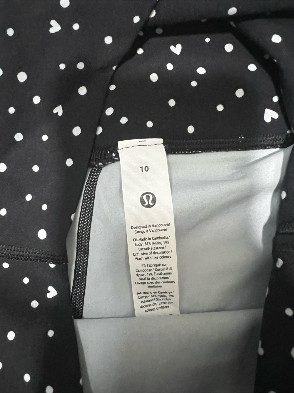 NWT lululemon athletica Black High-Rise Heart Dot Bike Shorts - Picture 3 of 4